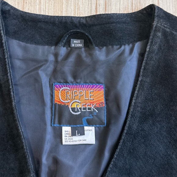 Vintage Cripple Creek Men’s Western Suede Leather Vest - Picture 2 of 6